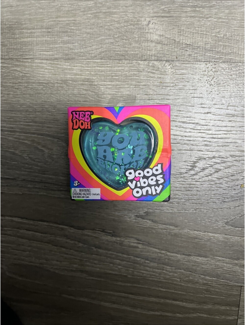 New Nee Doh Good Vibes Only Blue Heart You are Enough Schylling Squishy Toy 3+